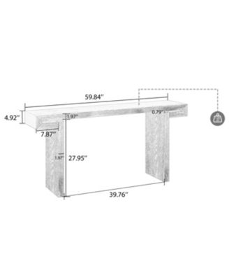 60" Rustic Farmhouse Console Table, Distressed Wood Finish