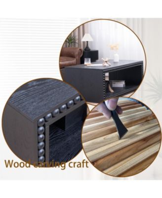 Beaded Edge Coffee Table - 47.6" Rectangular, Open Shelf