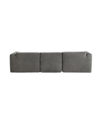 Luxury Velvet 4-Seater Sofa with Footstool & Throw Pillows