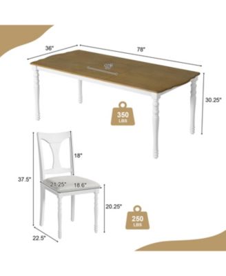 Extendable Dining Table Set with 6 Upholstered Chairs