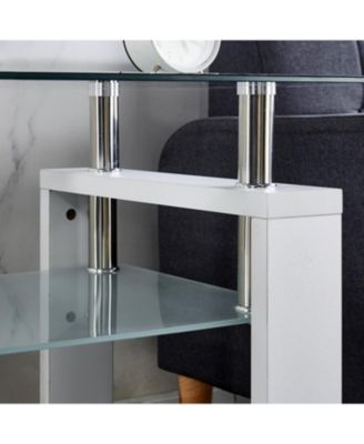 Streamdale Clear Glass Top Side Table, 24"x24"x24" End Table, Modern Design For Home