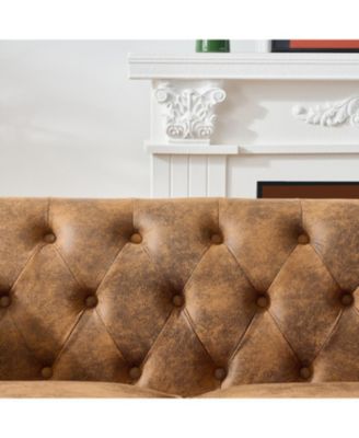 Chesterfield Tech Fabric 3+3 Sofa Set