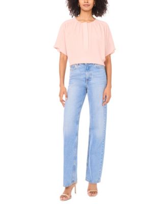 Women's Front Shirring Crewneck Blouse