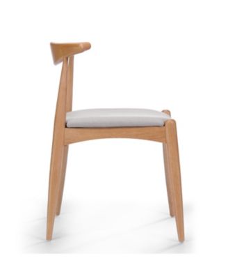 Rubberwood Dining Chairs (Set of 2) - Natural/Beige