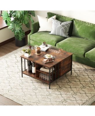 Streamdale Farmhouse Lift Top Coffee Table - Adjustable Height, Storage, Hidden Compartment