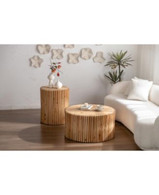 Retro Cylindrical Coffee Table Set (Textured)
