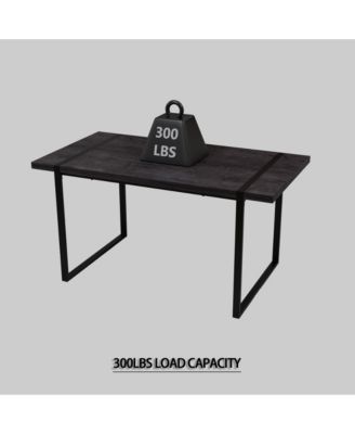 Streamdale 59" Black Dining Table & 4 Suede Chairs