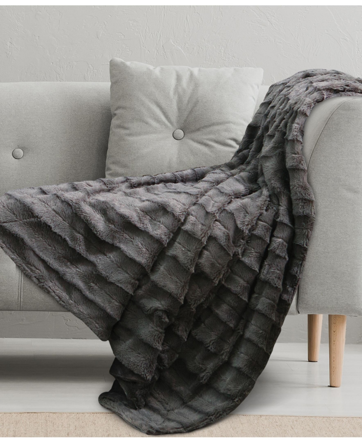 Cheer Collection Ultra Soft Faux Fur to Microplush Reversible Oversized Throw