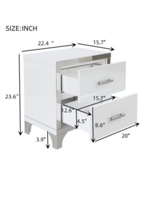  3-Pieces Sets,Dresser and Two Nightstands with Metal Handles and Mirror Decoration, Elegant and