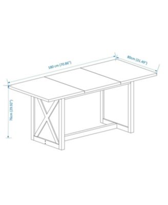 Farmhouse Dining Table 70.87" Gray