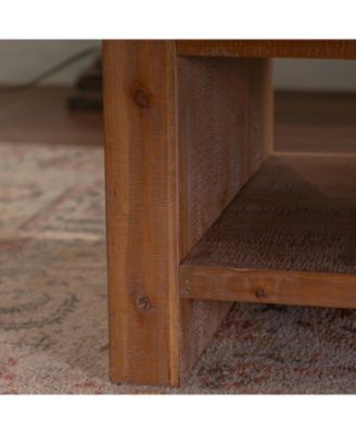 Rustic 2-Tier Coffee Table with Storage