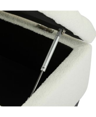 Streamdale Beige Boucle Ottoman Bench with Storage - 300 lbs Capacity