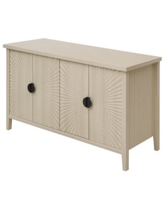 Carved 4 Door Sideboard Buffet Cabinet