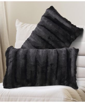 Faux-Fur 2-Pack Decorative Pillows, 12" x 20"