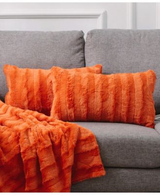 Faux-Fur 2-Pack Decorative Pillows, 12" x 20"