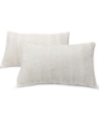 Faux-Fur 2-Pack Decorative Pillows, 12" x 20"