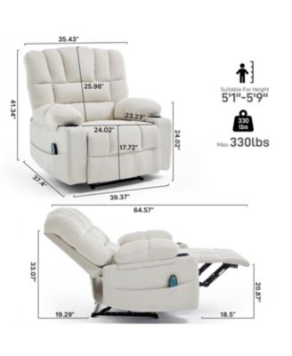 Living Space Reclining Chair Recliner Sofa with Heating and Vibration