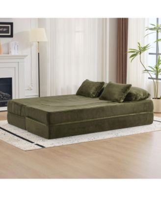 Streamdale Queen Chenille Foldable Sofa Bed - Convertible Futon Couch