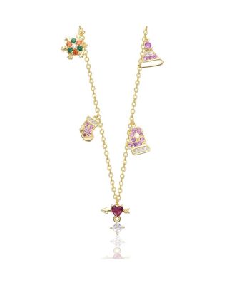 Teens 14K Gold Plated Cubic Zirconia Charm Necklace