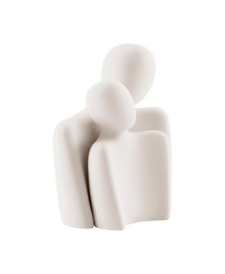 Hans White Nesting Two Piece Couple Matte Ceramic Sculpture Set
