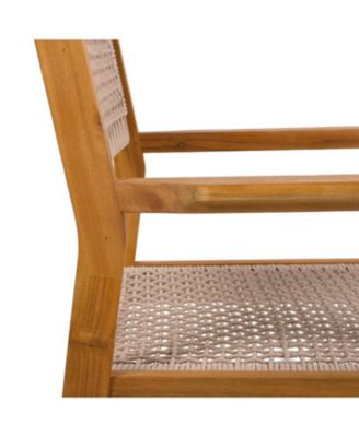 Teak and Rope Dining Chairs (Set of 2) Sleek and Durable for Indoor or Outdoor Use