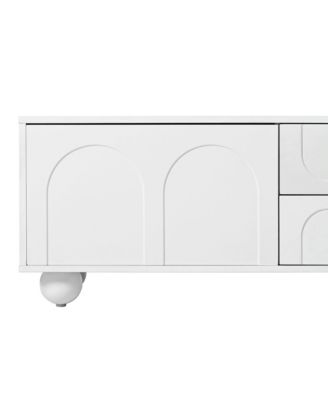 Arched Door TV Stand with Drawers for TVs up to 75", 5 Iron Legs