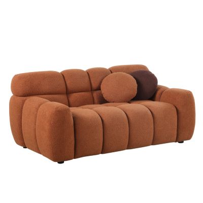 64.98"L Human Body Sofa, Marshmallow Boucle, 2-Seater