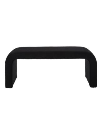 U-Shaped Teddy Ottoman Bench Set of 3- Black