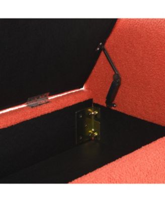 Teddy Bed End Bench with Arms & Storage - Orange