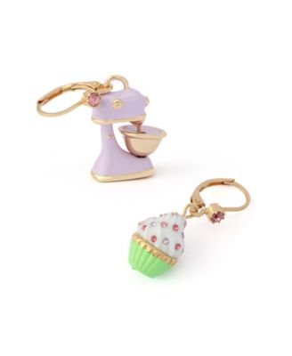 Faux Stone Sweetheart Cupcake Mismatch Drop Earrings