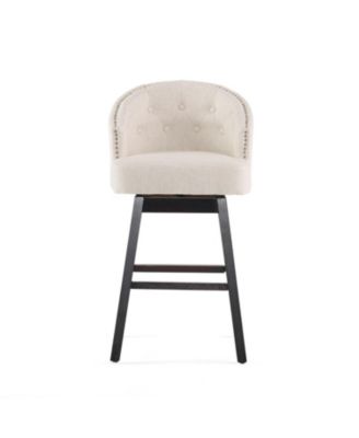 360 Degree Swivel Bar Stool with Stunning Nailhead Trim, Set of 2