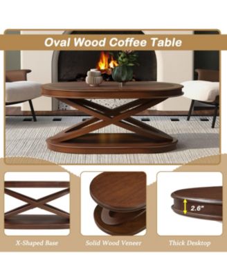 Retro Coffee Table Set - Oval Coffee & Round End Tables