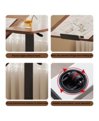 Streamdale Overbed Rolling Laptop Stand with Wheels Height Adjustable Tray