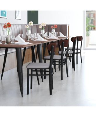 Yara Industrial Dining Chair with Rolled Steel Frame and Solid Wood Seat - 500 lbs. Static Weight Capacity