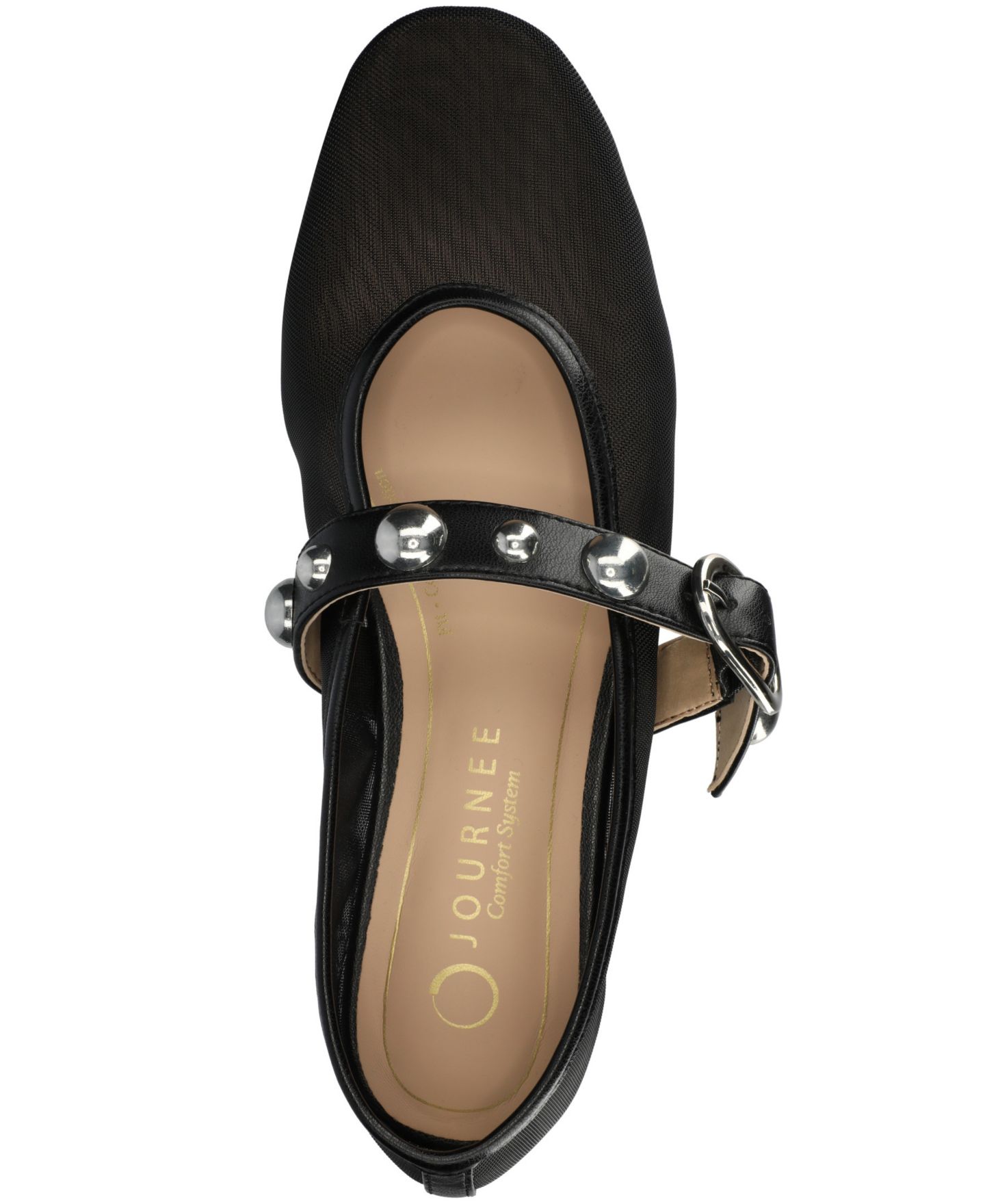 Женские балетки Journee Collection Naveah Round Toe Ballet Flats, цвет: Чёрный сетчатый — фото 4
