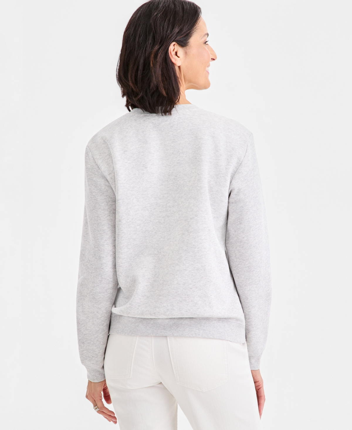 Style & Co Women's Graphic Fleece Crewneck Sweatshirt, Macy's Exclusive