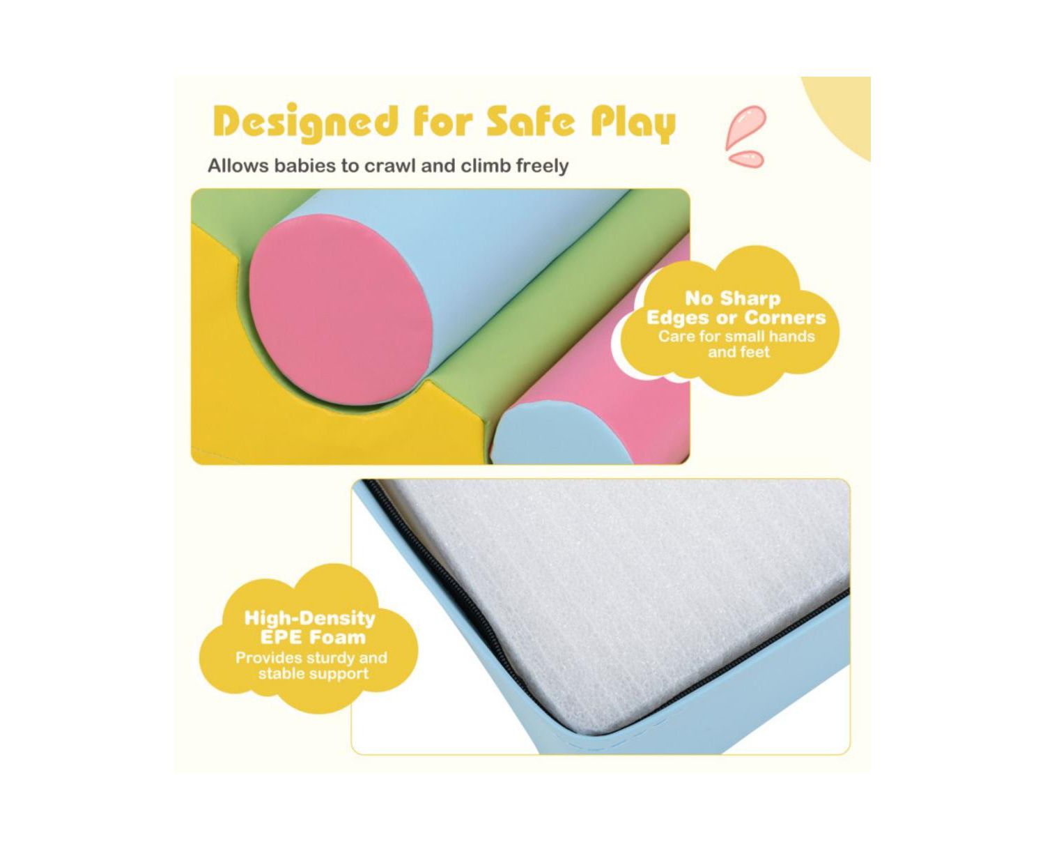 Soft Foam Climbing Block Set for Toddlers with Stackable Shapes