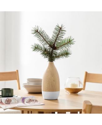 Nora Flask Teardrop Two Tone Tabletop Vase - White and Beech