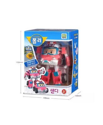 4" Transforming Robot - Sandy | Emergency Rescue Vehicle Action Figures | Kids Educational Pretend Play Toy