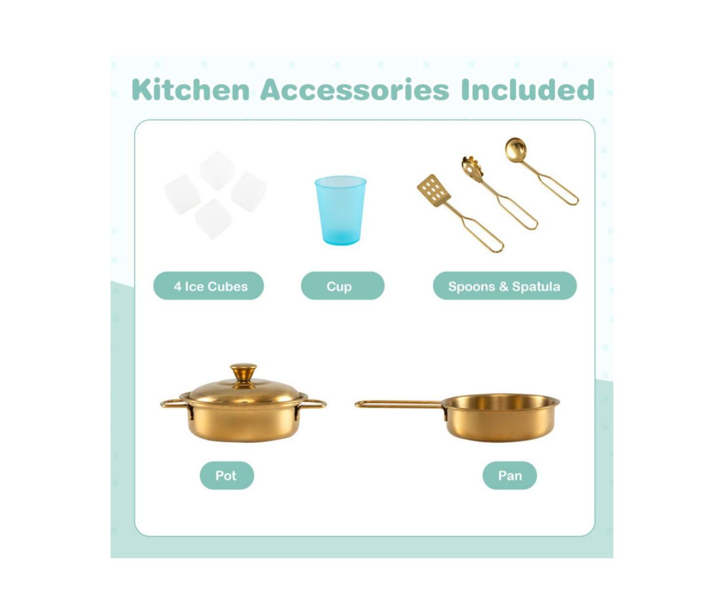 Детская игрушка HONGGE Interactive Play Kitchen, Ages 3–6, цвет: Зелёный — фото 4