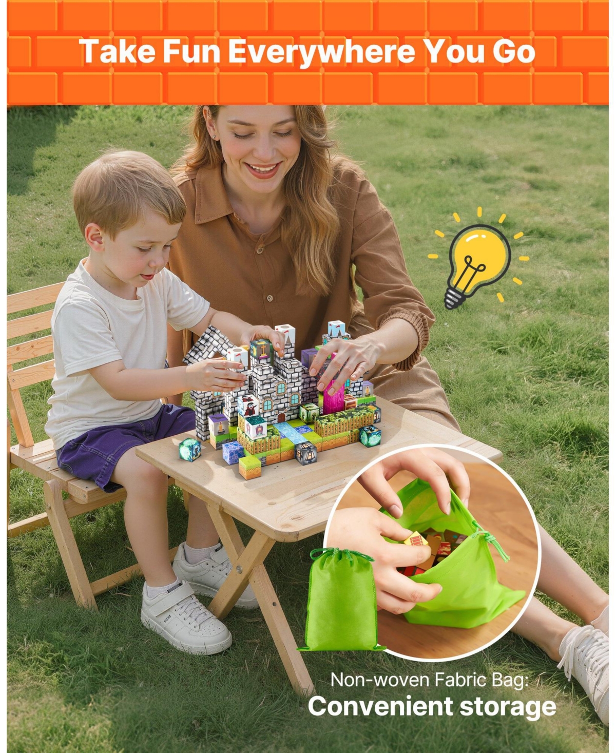 Hongge Magnetic Building Blocks Set 100 Pcs Zombie Theme Stem Toy