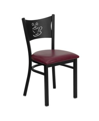 2 Pack Coffee Back Metal Restaurant Chair