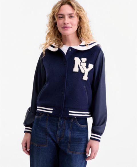 Женские куртки On 34th Women's Sailor-Collar Varsity Jacket