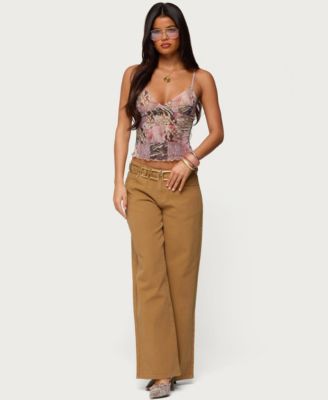 Women's Mixed Animal Print Mesh Tank Top