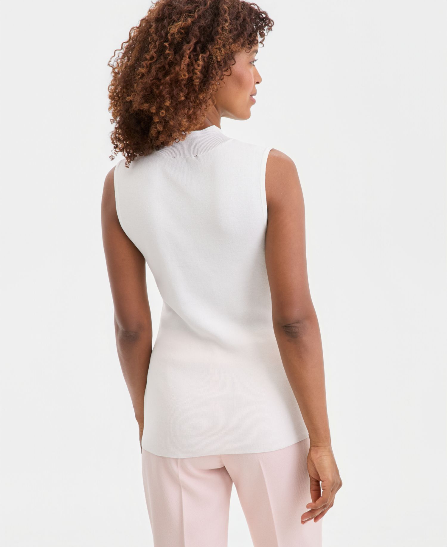 ASL Petite Sleeveless Mock Neck Sweater