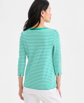Women's Printed Pima Cotton 3/4-Sleeve Top