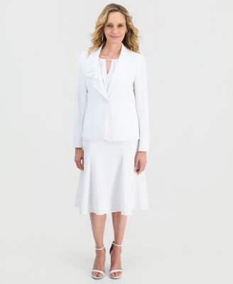 Women's Ruffle-Lapel One-Button Blazer