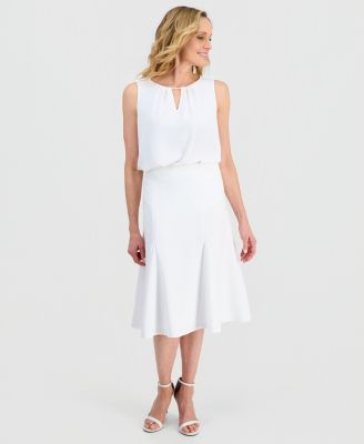 Women's Godet Back-Zip A-Line Skirt