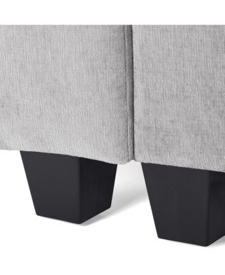 99" Modular Chenille L-Shaped Sectional Sofa and Chaise With USB/Type-C Ports and Side Pockets