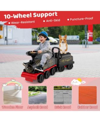 Electric Ride On Train with Detachable Carriage and Interactive Sounds for Kids